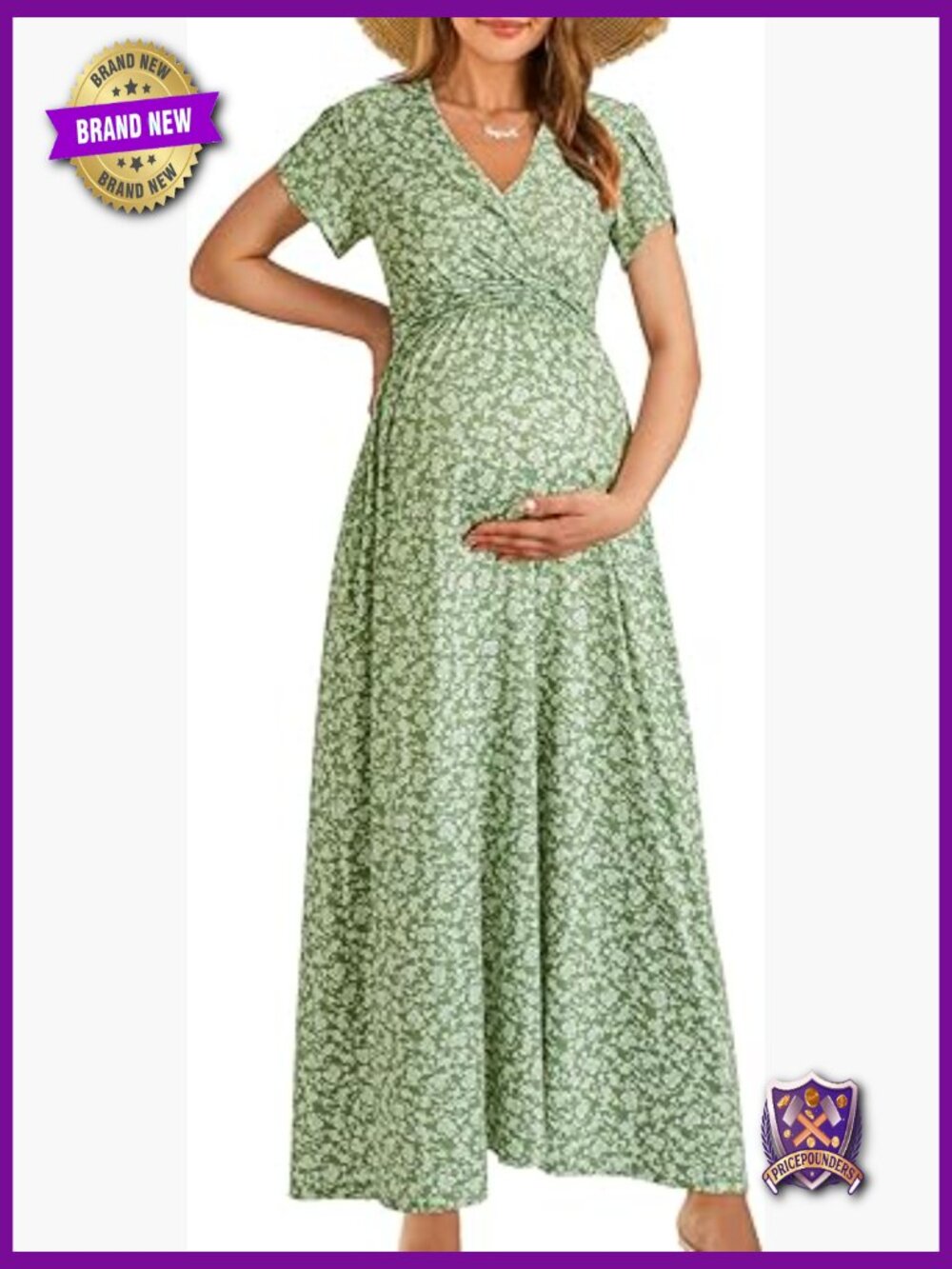 Wrap Maxi Maternity Dress Photoshoot Baby Shower Summer